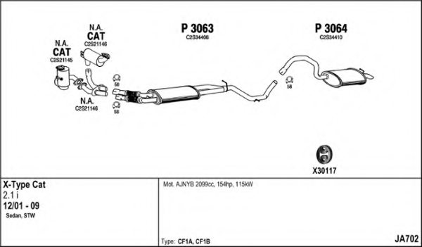 FENNO JA702 Exhaust System